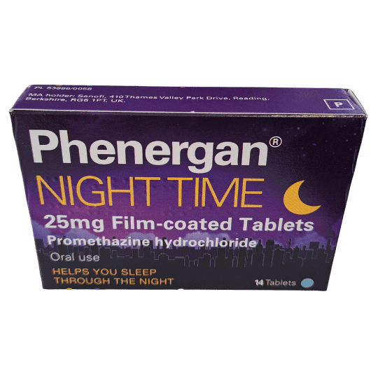Phenergan night time tablets 25mg, online chemist, Gorleston, Great Yarmouth